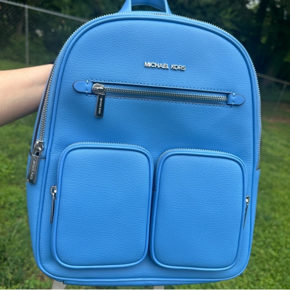 Michael Kors 3fer Backpack Jet Set Blue With MK Dust Bag And Wallet 3-fer - Picture 8 of 16